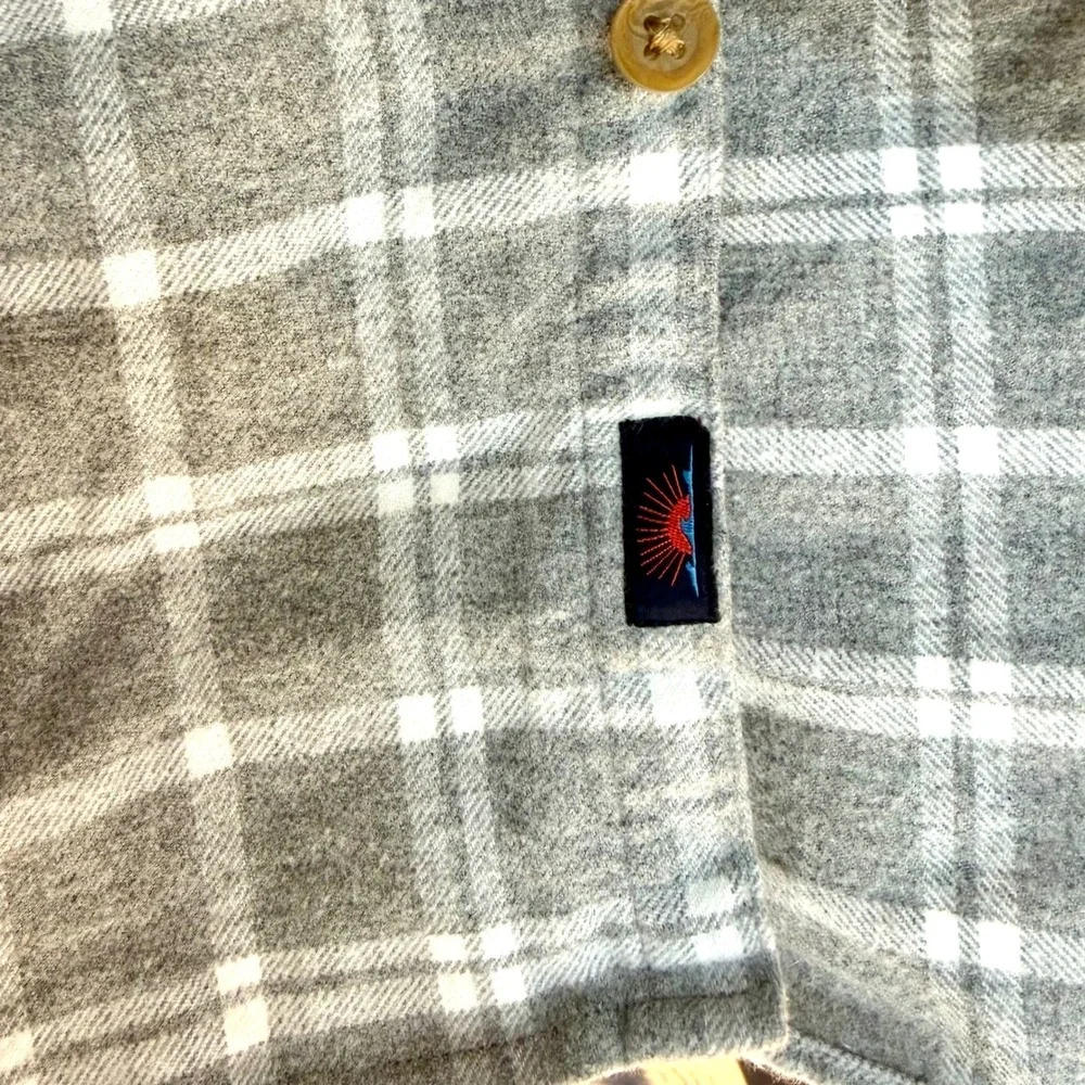 Faherty Plaid Super Brushed Flannel Shirt‎ Men's Small Gray Cotton Button Down